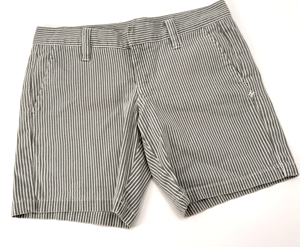 Hurley Striped Shorts Women Juniors Size 3 Cotton Blend Casual Spring Style